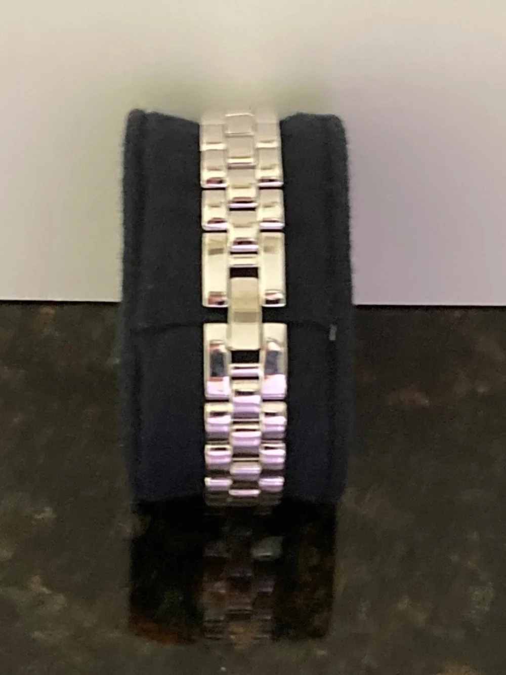 Peugeot 1/10 ct tw Diamond Bezel Panther Link Watch/Silver Tone/Black Dial/NEW!